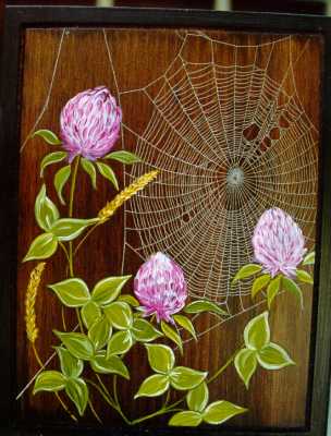 Web with clovers